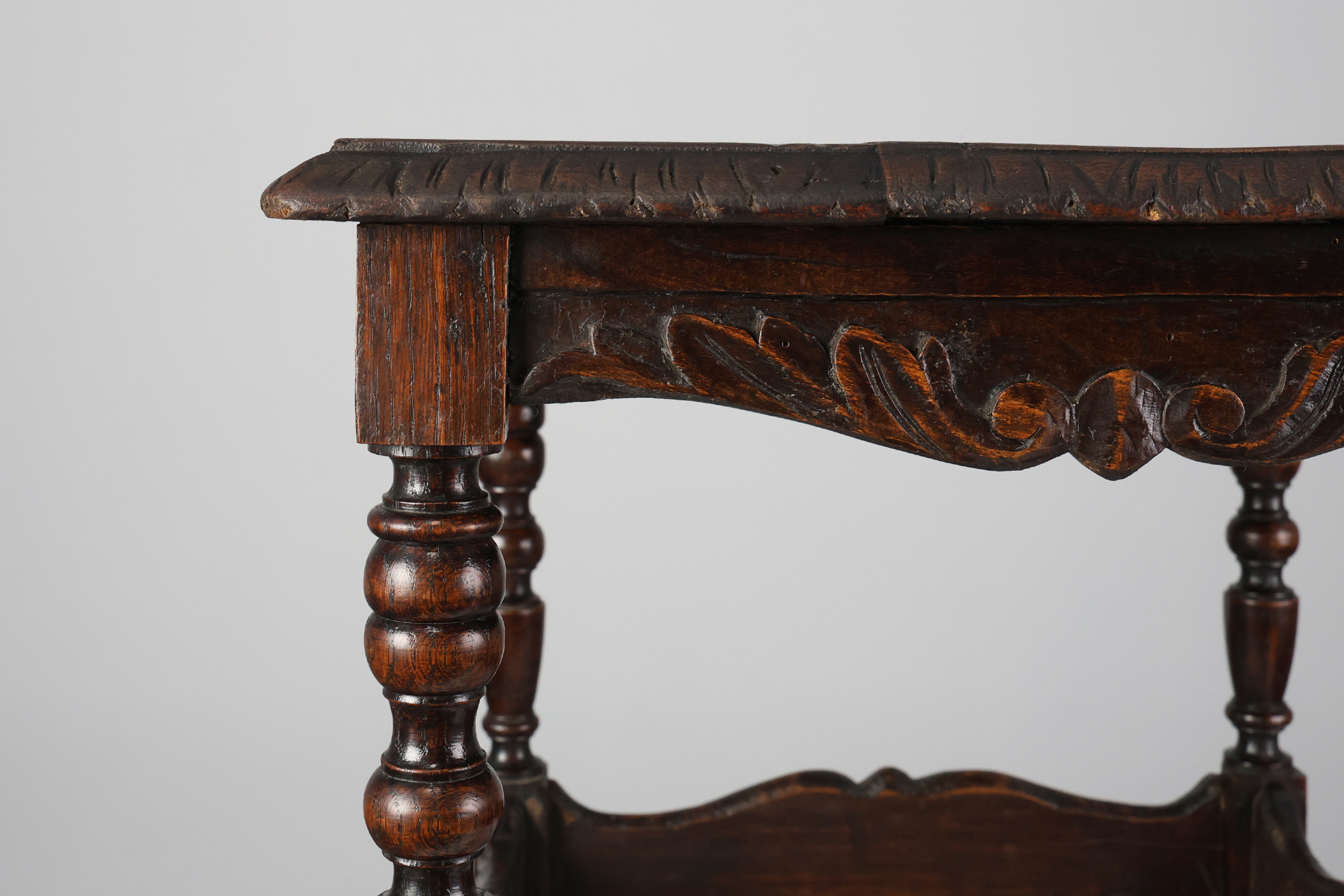 Oak carved square Side Table, Belgium 18th Centurythumbnail
